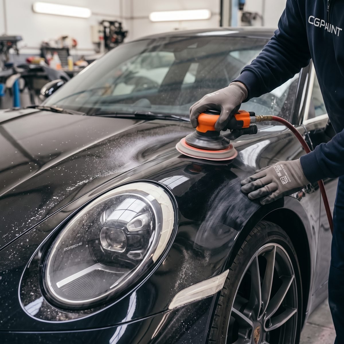 Ponçage et préparation de la carrosserie d'un véhicule avant mise en peinture — CG PAINT